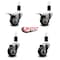 Service Caster 3'' Black Poly Swivel 1-1/2'' Expanding Stem Caster Set 2 Total Lock Brakes, 4PK SCC-EXTTL20S314-PPUB-BLK-2-S-2-112 - alternate 4